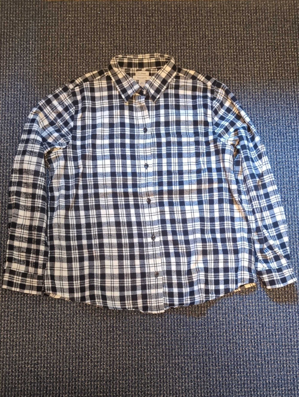 L.L. Bean Women's Classic Black & White Plaid Flannel